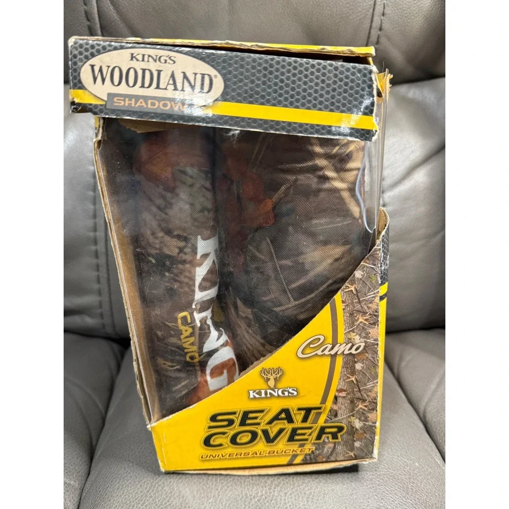 Kings Camo Woodland Shadow Universal Bucket Seat Cover Hunting Truck SUV Front